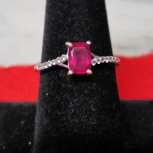 Niassa Ruby & Zircon Sterling Silver Ring